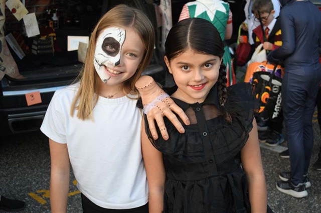 students in Halloween costume