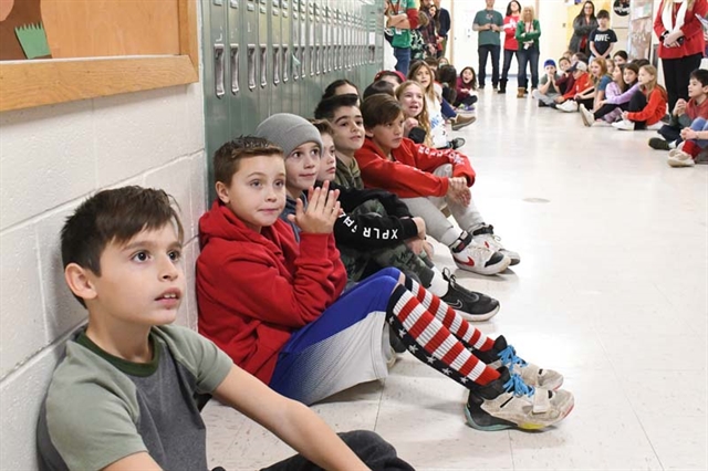 Students watching choir