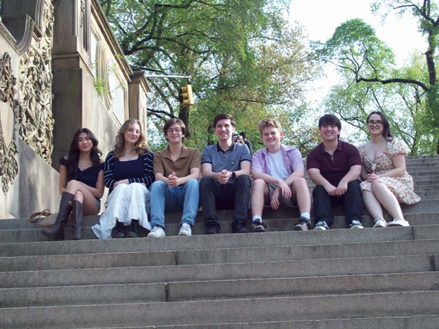 Photo of students on steps