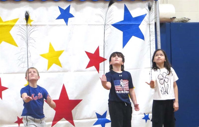 Students performing in circus