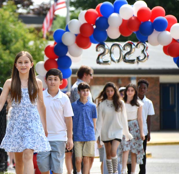 Students walking