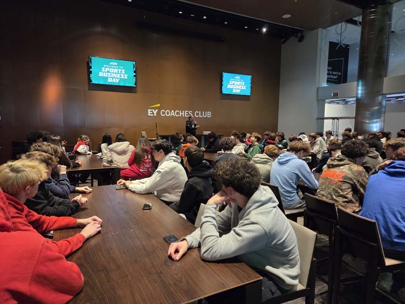 students at conference