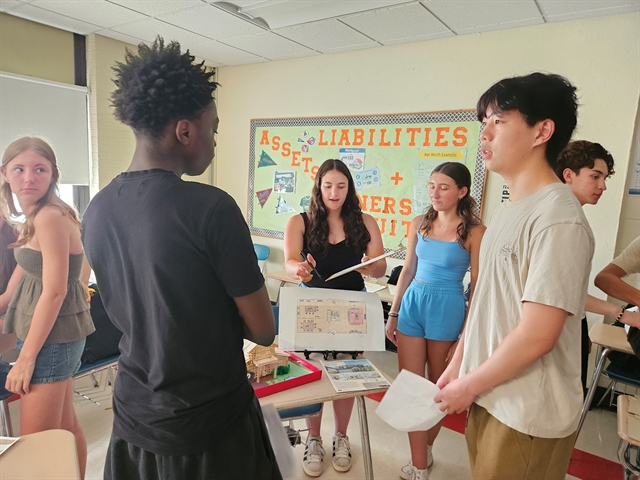 students discussing