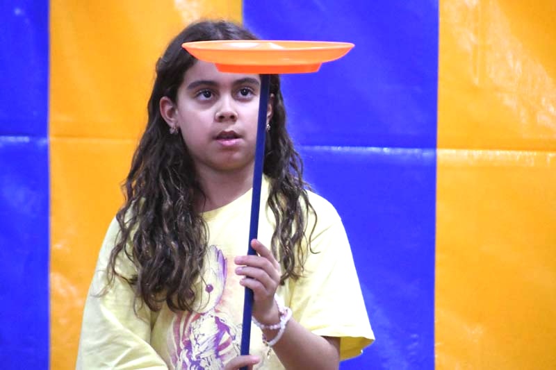 Student performing in circus
