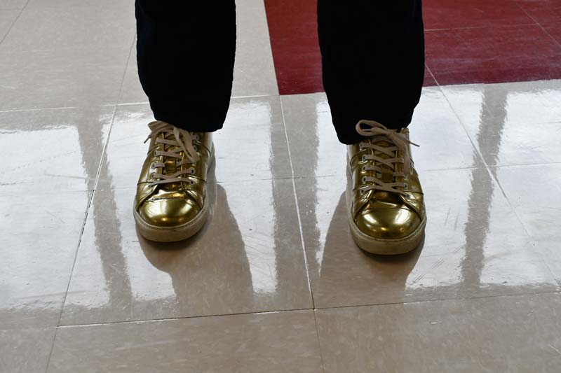 Gold shoes