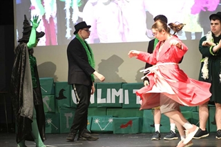 Student actor on stage