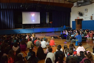 Laser show in gym