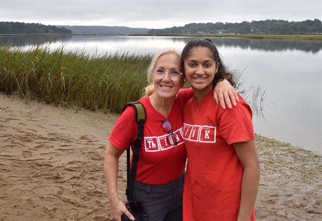 Maria Zeitlin and student posing for picture