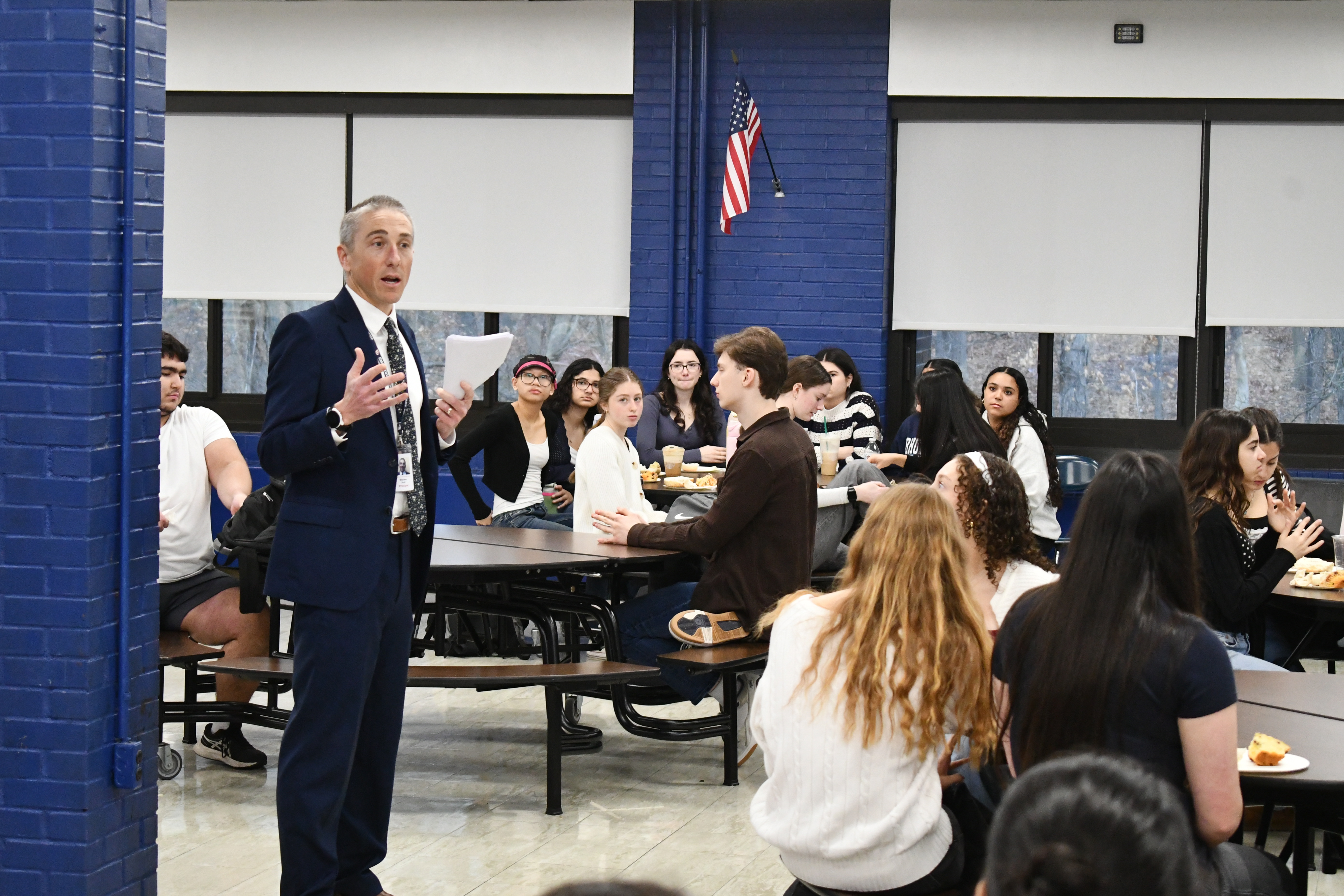 Principal Holl speaking