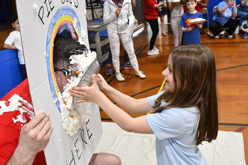 Mr. Furey with pie on his face