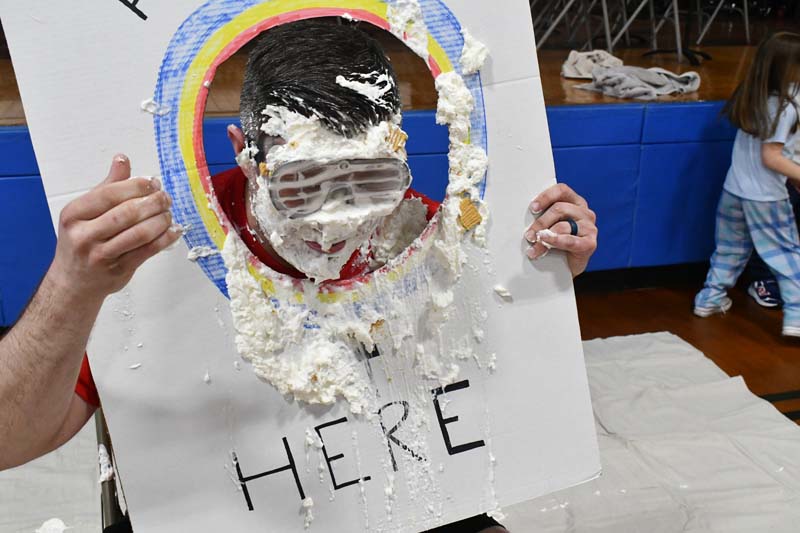 Mr. Furey with pie on his face
