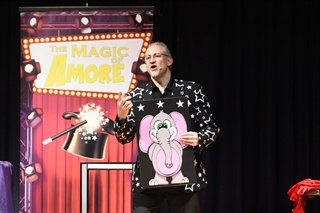 Magician on stage