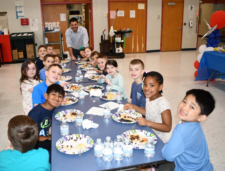 Group picture at a table