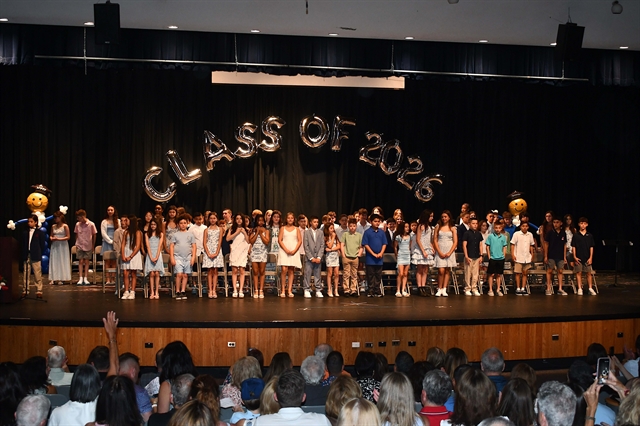 students on stage