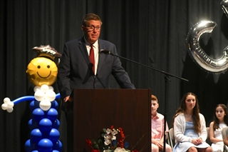 Superintendent Dr. Secaur speaking