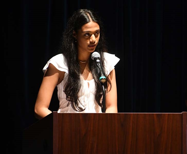 Student speaking
