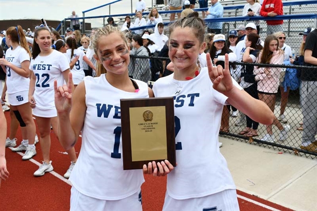 Athletes holding a trophy