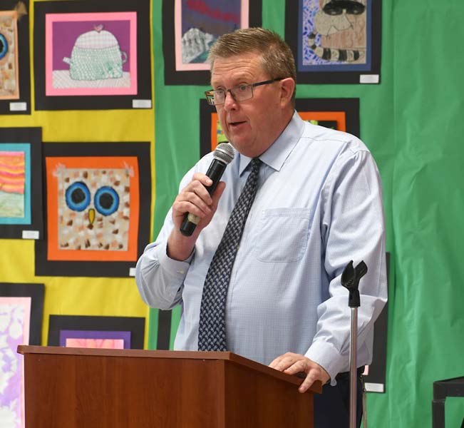 Superintendent Secaur speaking
