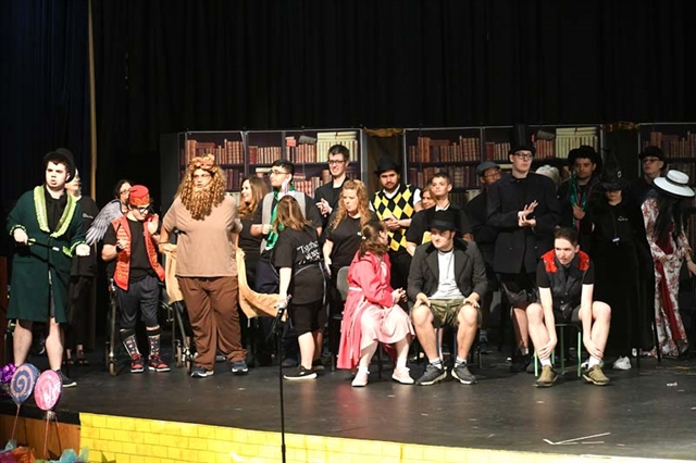 Student actor on stage