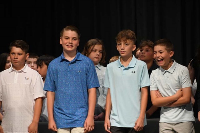 students on stage