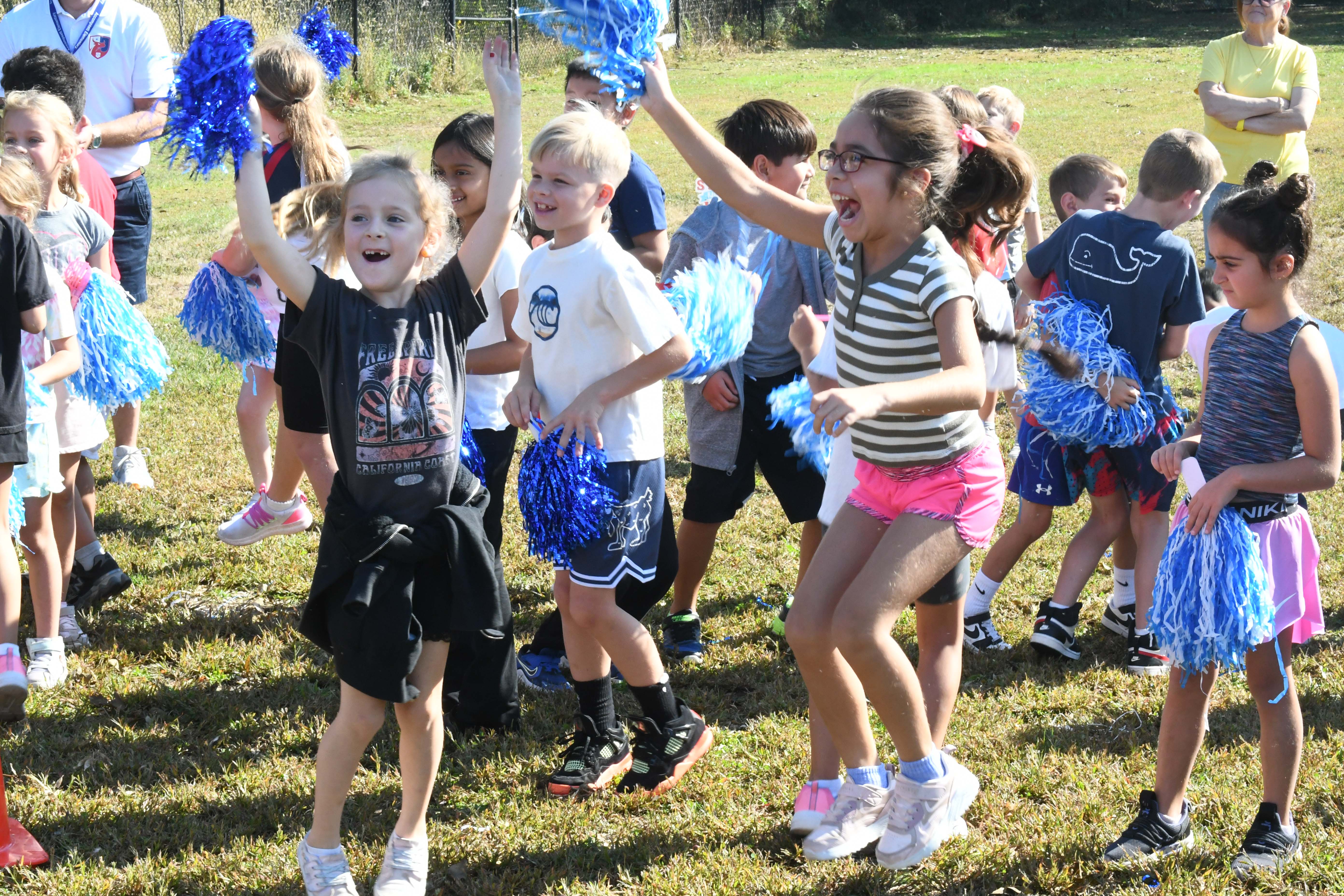 students cheering