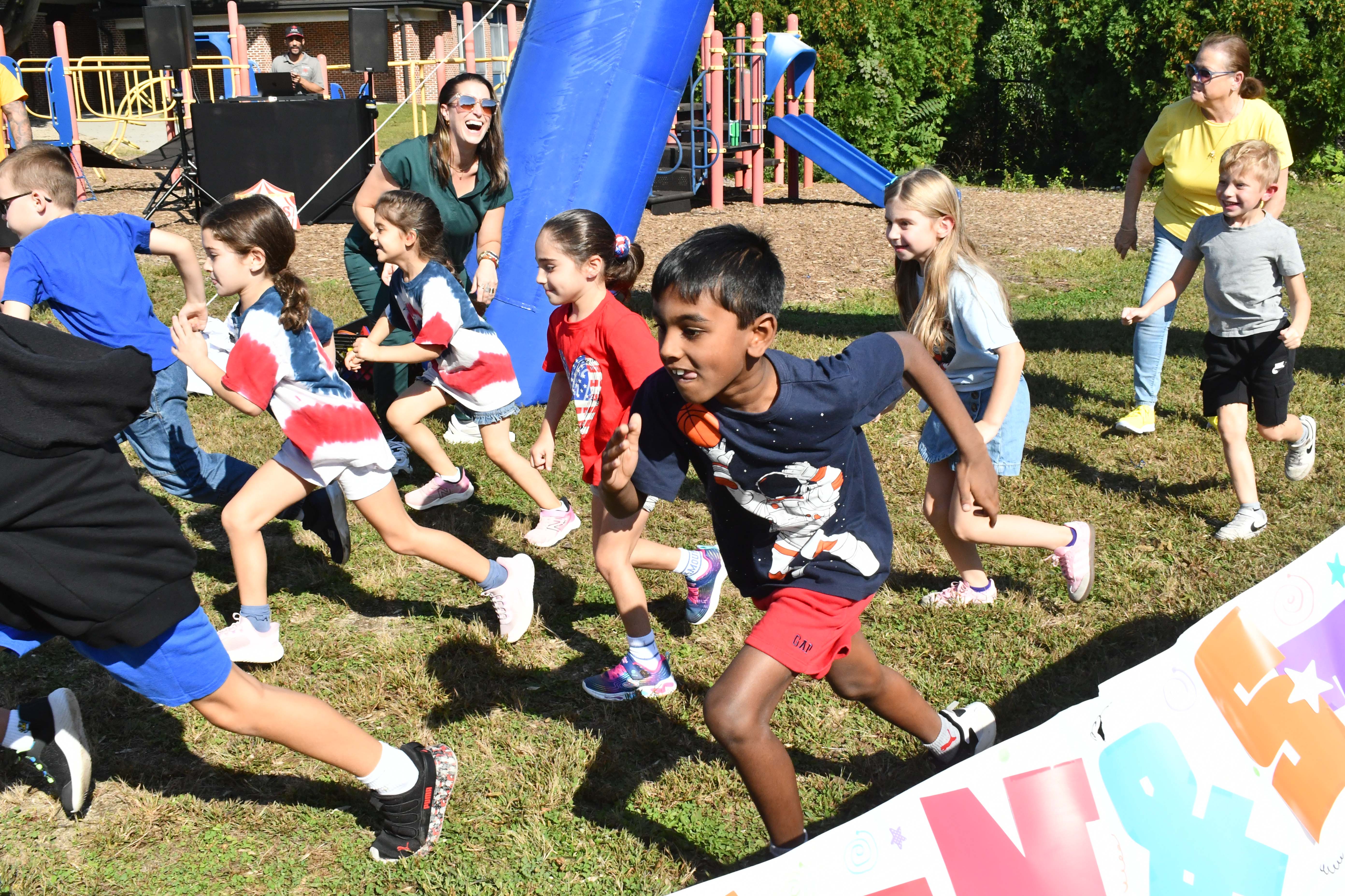 students running