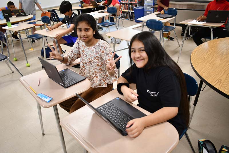 Students smiling