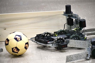Robot playing soccer