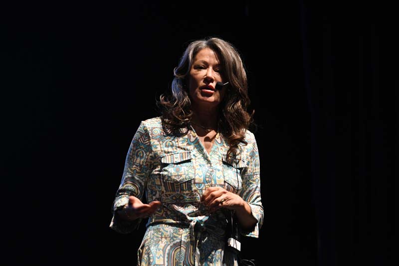 Speaker on stage