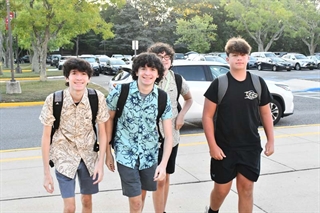 students walking