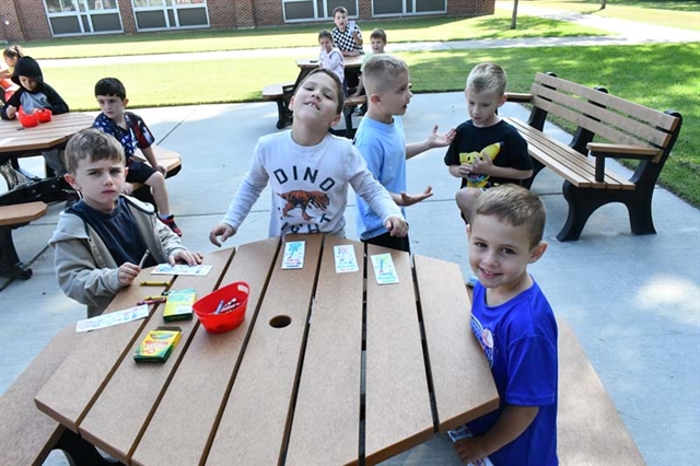 Students at a table