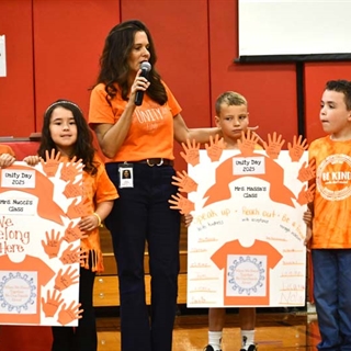 Principal Carpenter and students