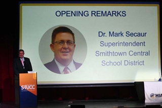 Superintendent Secaur speaking