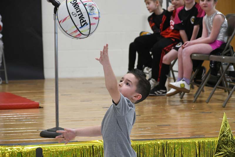 Boy playing basketball
