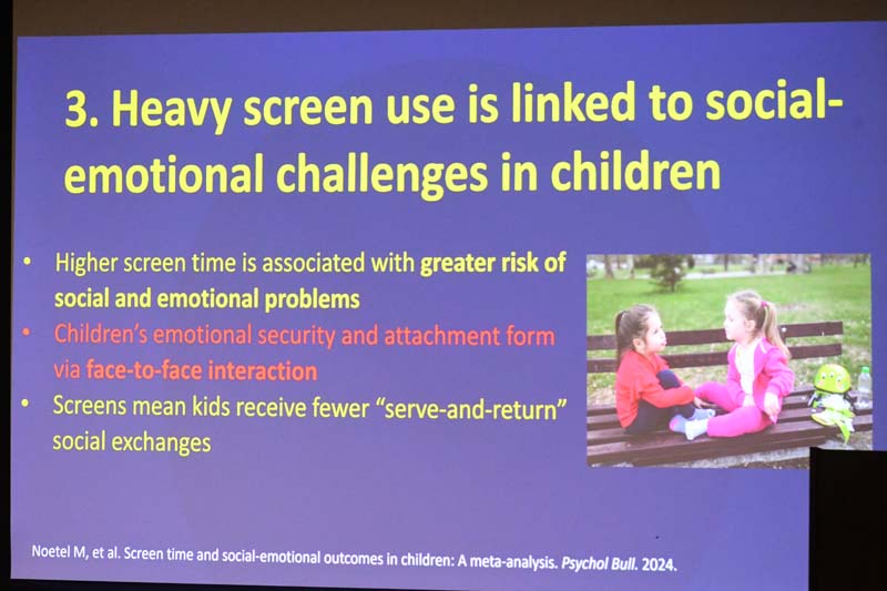 Screen with safety messages