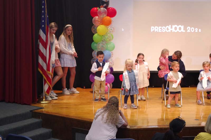 students on stage