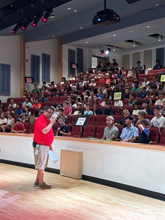 Principal Scomillio speaking