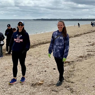 People smiling on beach