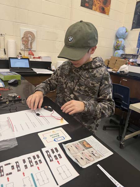 students studying science