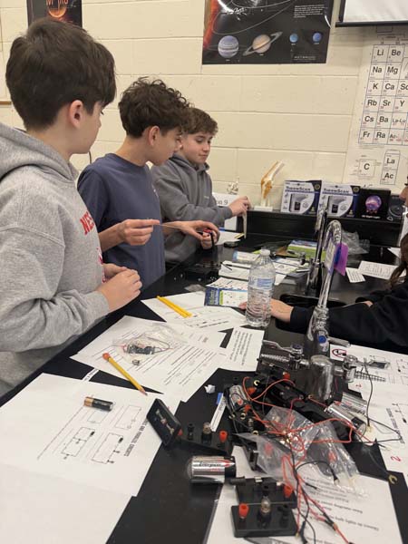 students studying science