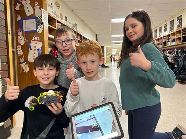 Students smiling for picture