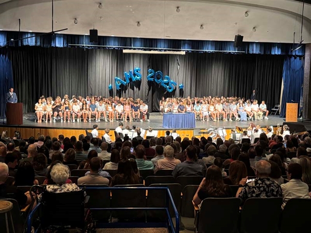 Students on stage