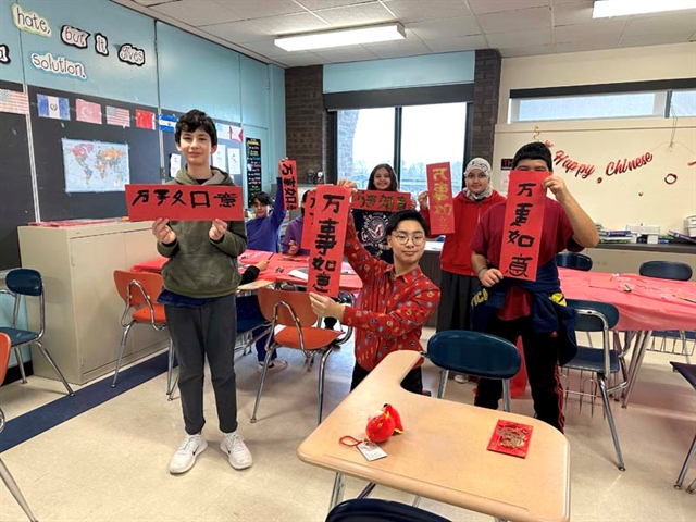 Students smiling for a picture