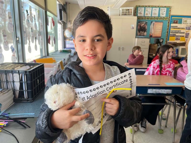 Students with stuffed animals