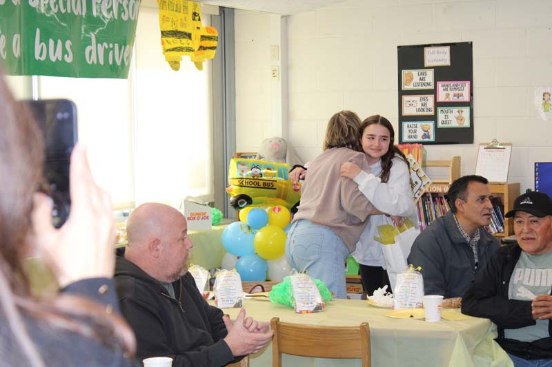 Bus driver and student