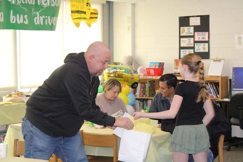 Bus driver and student