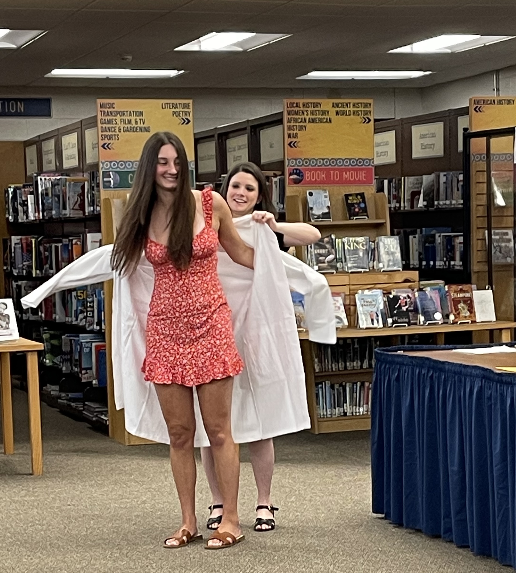 Student receiving award