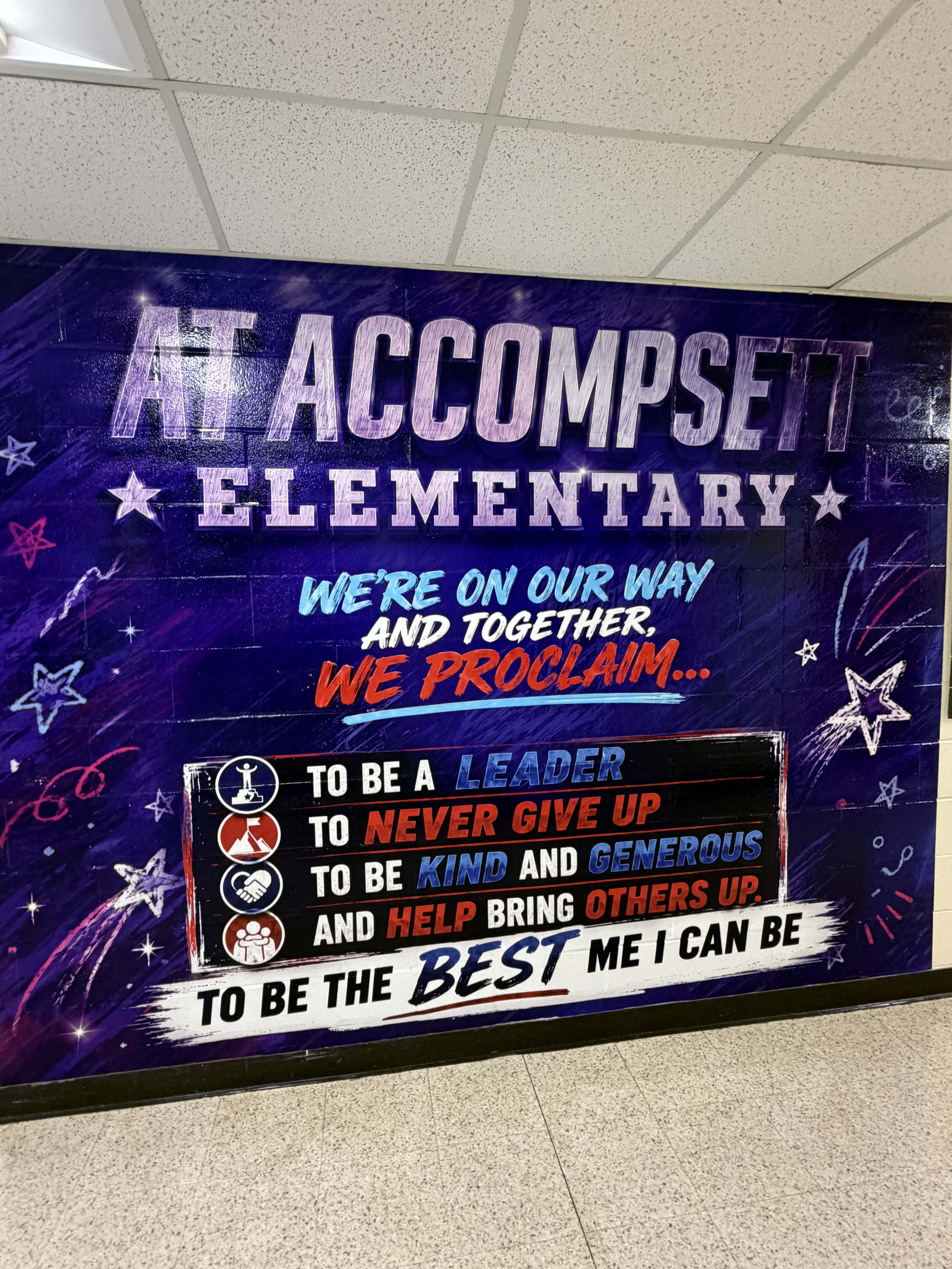 Sign saying Accompsett Elementary