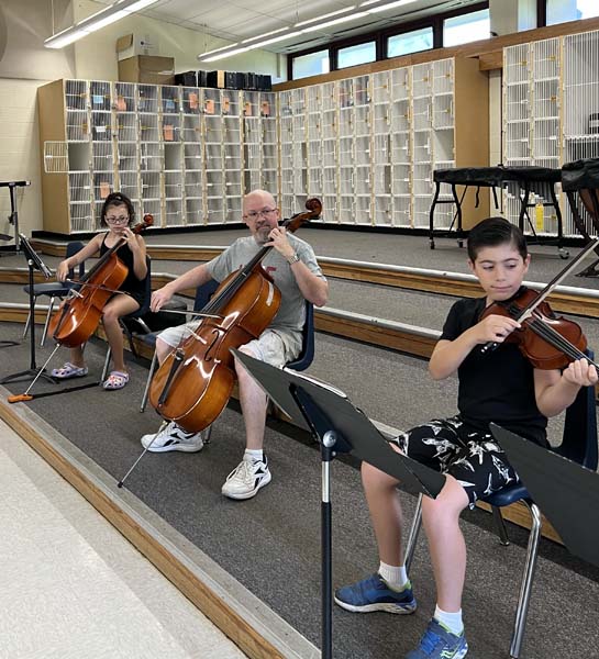 students playing instruments