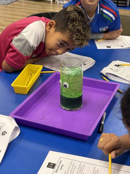 students working on a science project